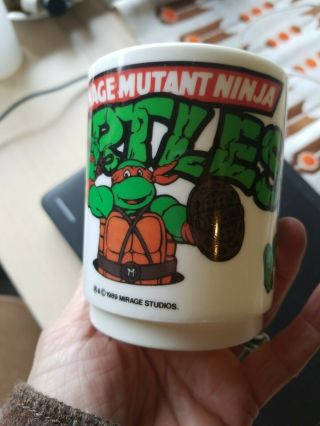 Vintage 1989 Rare Teenage Mutant Ninja Turtles Tmnt Plastic Cup Peter Pan Ind.