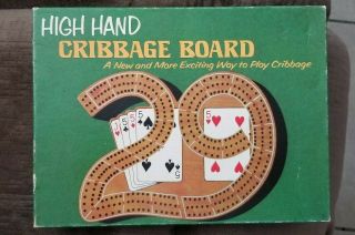 High Hand Cribbage Board Pacific Games 1976 Edition W/ Cards & Pegs