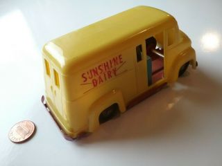 Vintage Plastic/metal Wyandotte Toy Sunshine Dairy Truck Friction Powered 1950 s 4