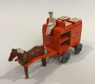 Rare Lesney Vintage Cast Metal Horse And Milk Wagon - - 1950 