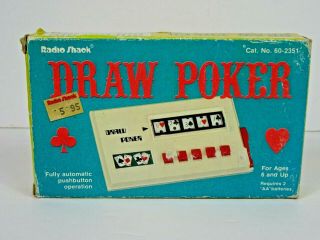 Draw Poker Radio Shack Tandy Handheld Electronic Game Vintage 1980s Japan