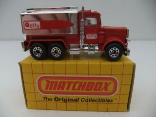 Matchbox 1981 Superfast 56 Peterbilt Petrol Tanker Truck Getty Oil Boxed 2