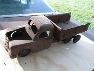 Vintage Rusty Structo Dump Truck,  19inches Long,  No Hood,  Parts Or Restore