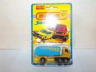Matchbox S/f No.  50 - B Articulated Dump Truck Orange/yellow Cab W/labels Miblister