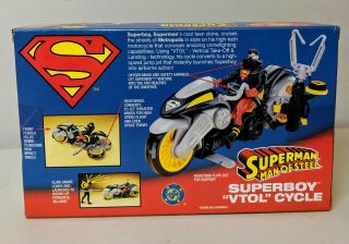 Vintage SUPERMAN Man of Steel Superboy VTOL Cycle & Figure Kenner 1995 3