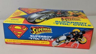 Vintage SUPERMAN Man of Steel Superboy VTOL Cycle & Figure Kenner 1995 4
