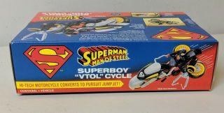 Vintage SUPERMAN Man of Steel Superboy VTOL Cycle & Figure Kenner 1995 5