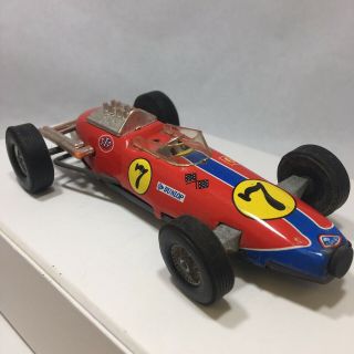 Vintage T.  N.  Made In Japan Tin Litho Lotus Race Car Friction Red Parts / Repair