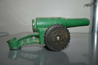 Antique Big Bang Cannon With Premier Rubber Tires Usa 1100 X 20 Cast Iron Toy