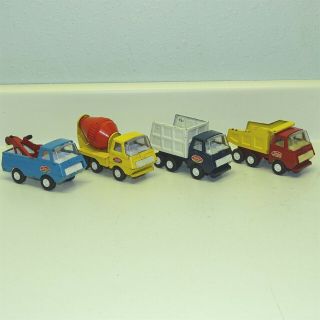 Vtg Mini Tonka Dump Garbage Cement & Wrecker Trucks,  Pressed Steel Toy Vehicles 2
