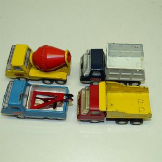 Vtg Mini Tonka Dump Garbage Cement & Wrecker Trucks,  Pressed Steel Toy Vehicles 5