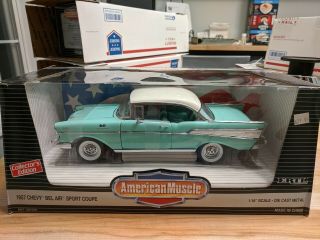 Ertl 1/18 1957 Chevy Bel Air Coupe Surf Green Car 7331 American Muscle