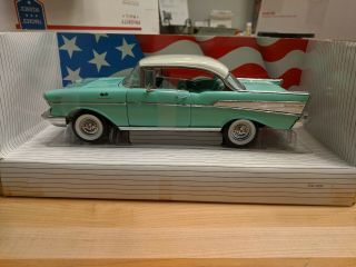 ERTL 1/18 1957 Chevy Bel Air Coupe SURF GREEN Car 7331 American Muscle 2