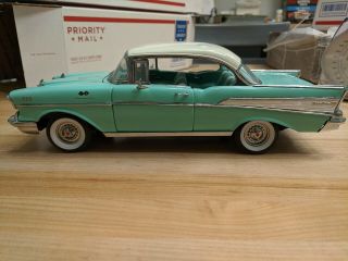 ERTL 1/18 1957 Chevy Bel Air Coupe SURF GREEN Car 7331 American Muscle 5