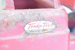 Vintage TONKA TOYS 1961 Truck Red Cement Mixer Old Pressed Steel Metal Toys 2