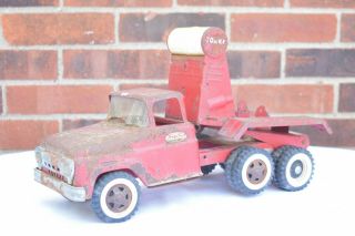 Vintage TONKA TOYS 1961 Truck Red Cement Mixer Old Pressed Steel Metal Toys 3