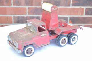 Vintage TONKA TOYS 1961 Truck Red Cement Mixer Old Pressed Steel Metal Toys 4