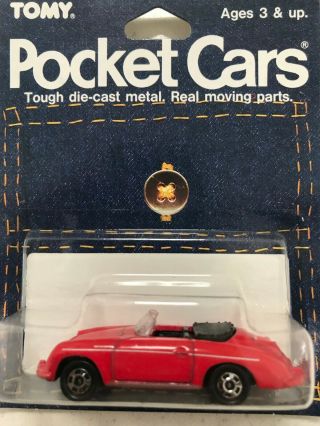 Tomy Tomica Pocket Cars Made In Japan - F9 Porsche 356 W/orig Blister Pack