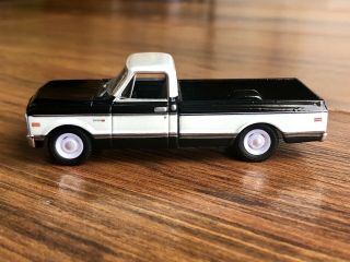 Greenlight 1971 Chevrolet C - 10 Pickup Truck 1:64 Loose Diorama Black White Rare