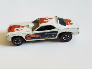 1971 Vintage Hotwheels Redline Snake Ii Funny Car White With Stickers