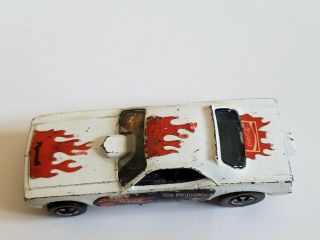 1971 Vintage Hotwheels REDLINE SNAKE II Funny Car White with Stickers 2