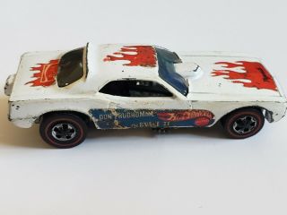 1971 Vintage Hotwheels REDLINE SNAKE II Funny Car White with Stickers 3