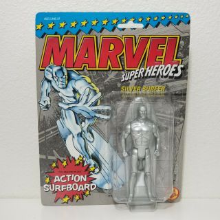 1990 Toybiz Marvel Superheroes Silver Surfer Action Surfboard Figure Moc 4807