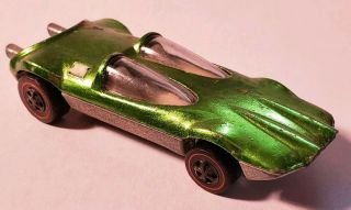 Hot Wheels Redline - - 1969 Swingin Wing - - Metallic Green With Pull - Out Engine