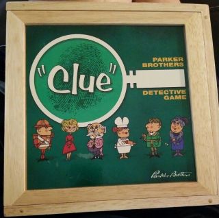 Clue Detective Board Game Parker Bros 2002 Wooden Case Wood Box Nostalgia Series