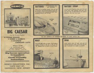 Remco Big Caesar Printed 4 - Page Instructions,  1963