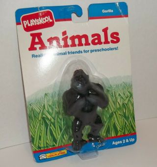 Vintage Playskool Animals Gorilla Ape Figure 1990 Moc Beating Chest