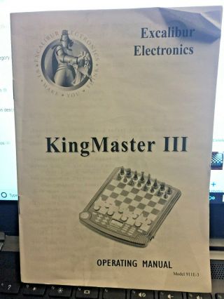EXCALIBUR KING MASTER III Electronic Chess & Checker Game Model 911E - 3 5