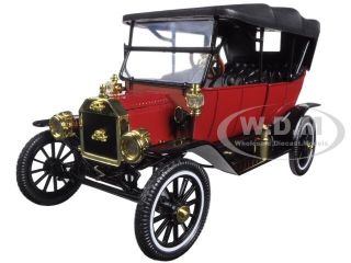 Broken 1915 Ford Model T Soft Top Red 1/18 Diecast By Motorcity Classics 88133