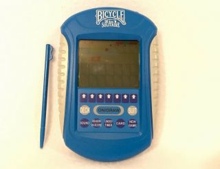 Bicycle 2 In 1 Solitaire 2006 Illuminated Electronic Handheld Travel Game Blue