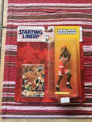 1994 B.  J.  Armstrong Nba Chicago Bulls Starting Lineup Figure W/ Display Case