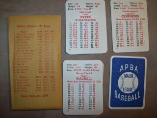 Apba Baseball Great Teams Of The Past All Time Greats (atb) Cards
