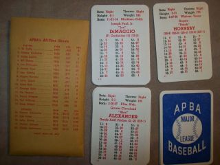 Apba Baseball Great Teams Of The Past All Time Greats (ata) Cards