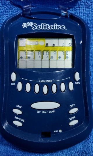 Flip - Top Solitaire Lighted Electronic Lcd Handheld Game - Radica 2006
