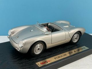 1:18 Maisto Special Edition 1955 Porsche 550 A Spyder In Silver 31843 Read