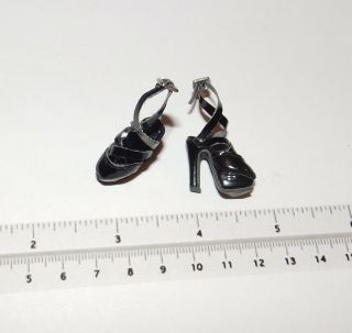 1/6 Scale Barbie - Sized Patent Leather High Heel Shoes Straps Buckles Stilettos