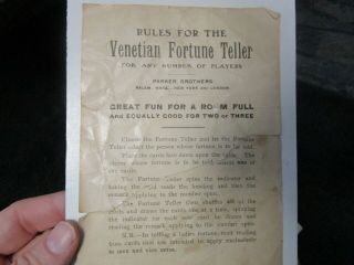 c1900 Parker Brother The Game Of Venetian Fortune Teller 5