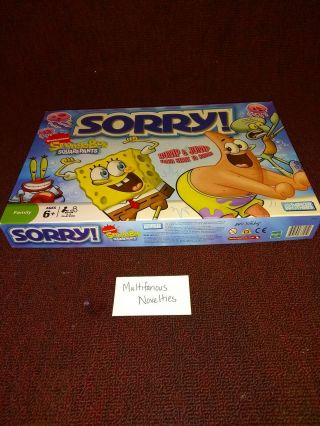 Spongebob Squarepants Sorry Game By Parker Brothers - 2008 Ed.  Made Complete