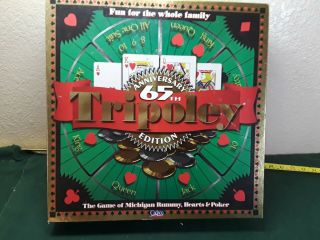 Tripoley 65th Anniversary Edition Game /1997 Cadaco,  Mixed Chips
