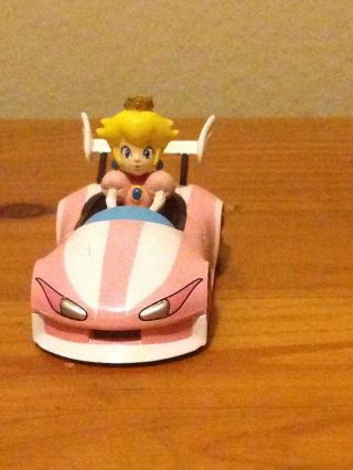 Nintendo Mario Kart Wii Wild Wing Peach Pull Back Action Pink White Car 2