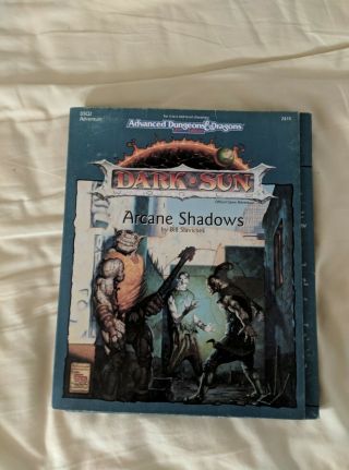 Dsq2 Arcane Shadows Box Set (dark Sun Ad&d 2nd Edition Adventure 1992 Tsr 2410)