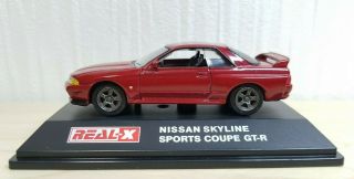 Real - X 1/72 Nissan Skyline Gt - R Bnr32 R32 Red Diecast Car Model