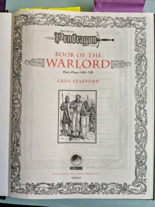 Pendragon - Book of the Warlord - Hardback - Nocturnal - Stafford - 2014 - v1.  2 3