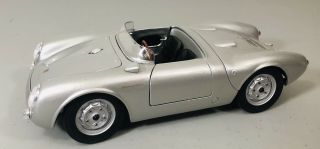 Maisto 1:18 Diecast Porsche 550 A Spyder Silver On Black No Box