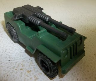 Vintage Early 1960s Made In China Plastic Green Army Men Jeep With Black Gun