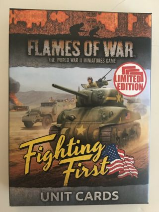 Flames Of War American Fighting First Unit Cards Limited Edition Oop